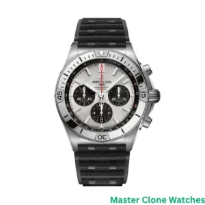 Breitling Chronomat B01 Chronograph 42mm Mens Watch Silver Rubber