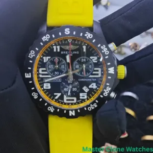 Breitling Endurance Pro Black Dial Yellow Rubber Strap Watch