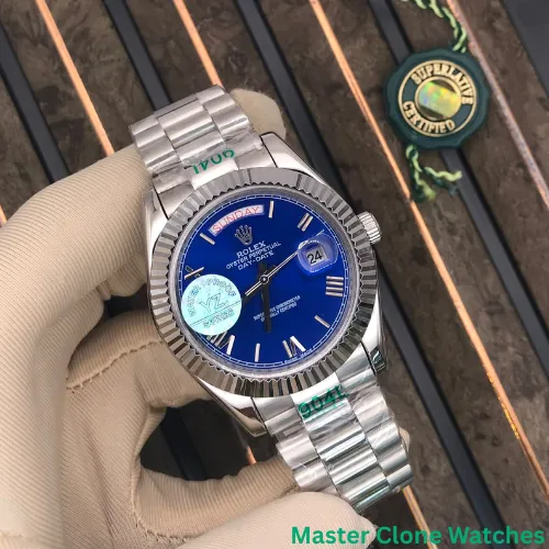 Rolex Day Date Ice Blue Baguette Dial Platinum Presidential 228206 Replica