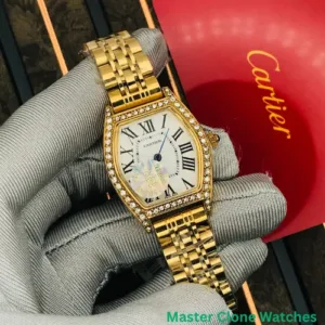 Cartier Silver Diamond 18k Rose Gold Women’s Watch