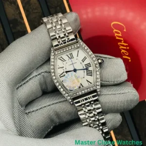 Cartier Tortue Watch 39 mm White Gold Diamond Case