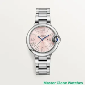 Cartier Ballon Bleu Pink Dial Stainless Steel Watches