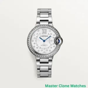 Cartier Ballon Bleu De Cartier Pink Dial Silver Steel Strap Watch