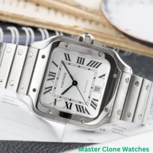 Santos De Silver Green Dial Swiss Automatic Watch